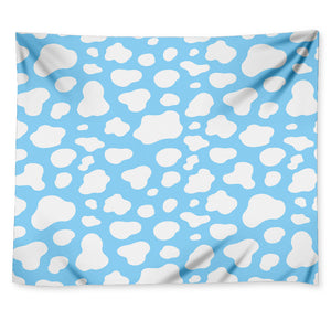 White And Blue Cow Print Tapestry