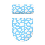 White And Blue Cow Print Toilet Lid And Tank Cover Set