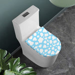 White And Blue Cow Print Toilet Lid Cover