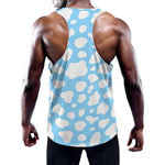 White And Blue Cow Print Training Tank Top