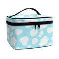 White And Blue Cow Print Travel Makeup Bag