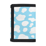 White And Blue Cow Print Trifold Wallet