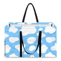 White And Blue Cow Print Utility Tote Bag