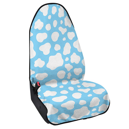 White And Blue Cow Print Waterproof Car Seat Cover