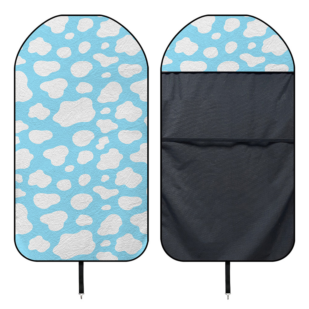 White And Blue Cow Print Waterproof Car Seat Cover