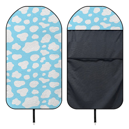 White And Blue Cow Print Waterproof Car Seat Cover