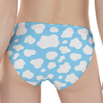 White And Blue Cow Print Women's Panties