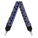 White And Blue Indian Elephant Print Bag Strap