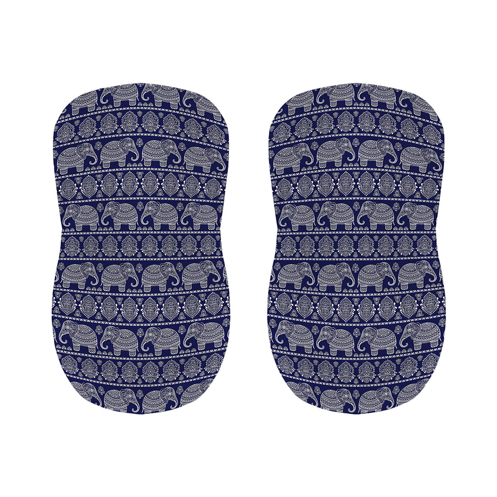 White And Blue Indian Elephant Print Bar Stool Covers