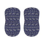 White And Blue Indian Elephant Print Bar Stool Covers