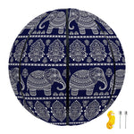 White And Blue Indian Elephant Print Basketball