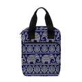 White And Blue Indian Elephant Print Bible Tote Bag
