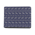 White And Blue Indian Elephant Print Bifold Wallet
