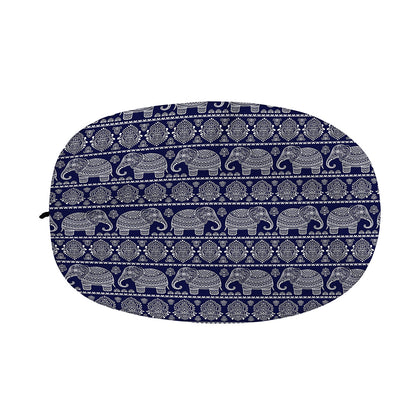 White And Blue Indian Elephant Print Car Side Mirror Covers