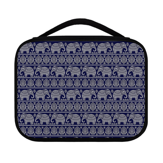 White And Blue Indian Elephant Print Classic Bible Case
