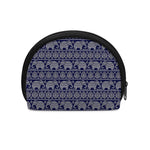 White And Blue Indian Elephant Print Coin Purse