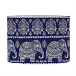 White And Blue Indian Elephant Print Drum Lamp Shade