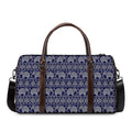 White And Blue Indian Elephant Print Duffel Bag