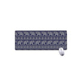 White And Blue Indian Elephant Print Extended Mouse Pad