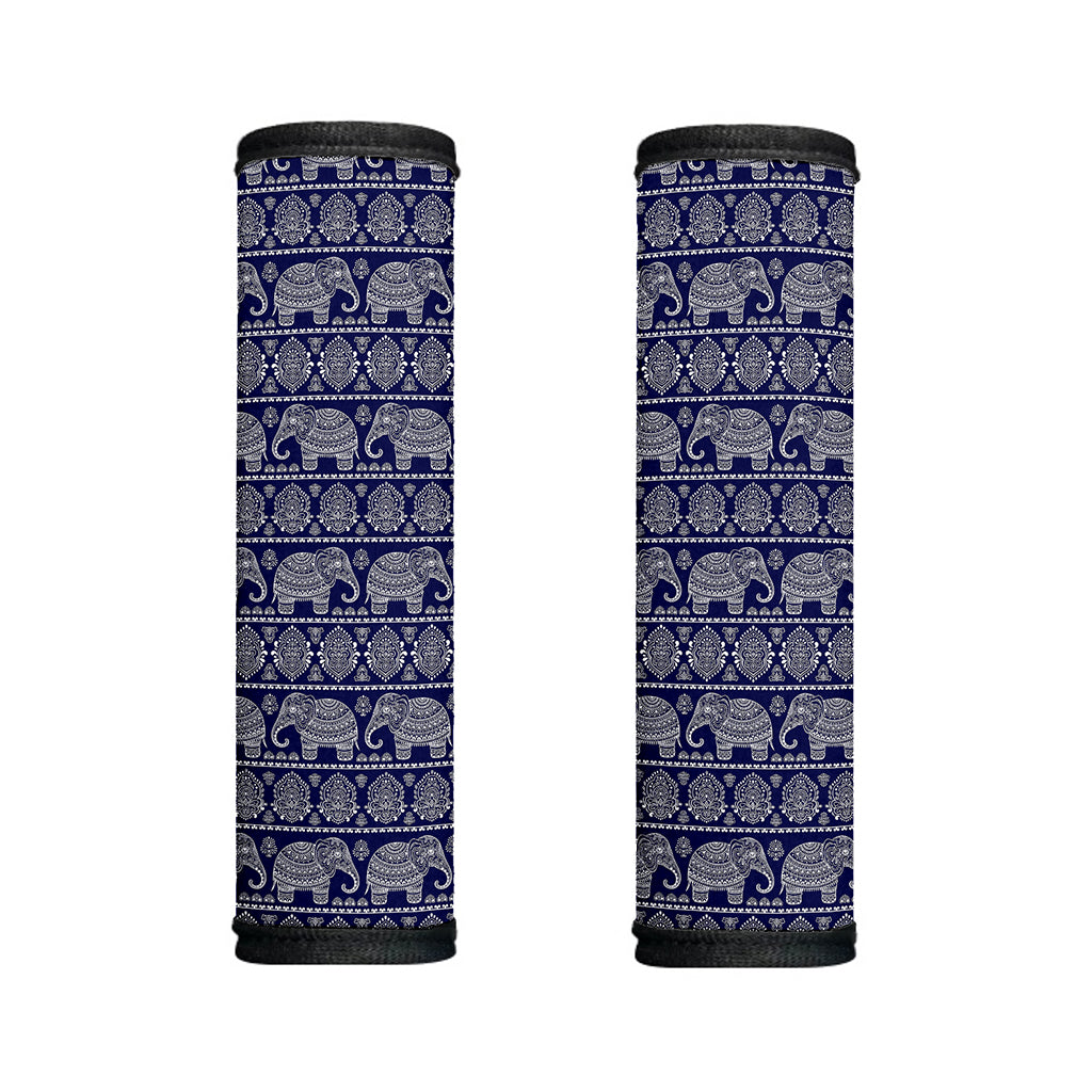 White And Blue Indian Elephant Print Handle Covers