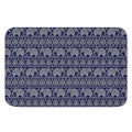 White And Blue Indian Elephant Print Indoor Door Mat