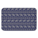 White And Blue Indian Elephant Print Indoor Door Mat