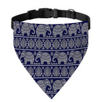 White And Blue Indian Elephant Print Over The Collar Dog Bandana