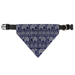 White And Blue Indian Elephant Print Over The Collar Dog Bandana