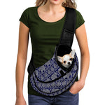 White And Blue Indian Elephant Print Pet Sling Carrier