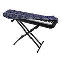 White And Blue Indian Elephant Print Piano Keyboard Cover