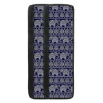 White And Blue Indian Elephant Print Refrigerator Handle Covers