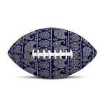 White And Blue Indian Elephant Print Rugby Ball
