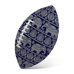 White And Blue Indian Elephant Print Rugby Ball
