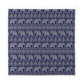 White And Blue Indian Elephant Print Silk Bandana