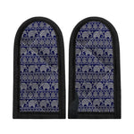 White And Blue Indian Elephant Print Skillet Handle Cover