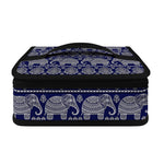 White And Blue Indian Elephant Print Small Lunch Bag