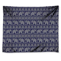 White And Blue Indian Elephant Print Tapestry