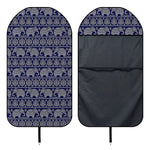 White And Blue Indian Elephant Print Waterproof Car Seat Cover