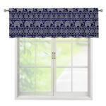 White And Blue Indian Elephant Print Window Valance