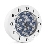 White And Blue Lotus Flower Print Alarm Clock