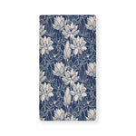 White And Blue Lotus Flower Print Baby Crib Sheet