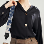 White And Blue Lotus Flower Print Bag Strap