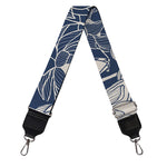 White And Blue Lotus Flower Print Bag Strap