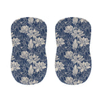 White And Blue Lotus Flower Print Bar Stool Covers