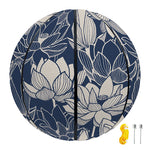 White And Blue Lotus Flower Print Basketball