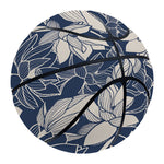 White And Blue Lotus Flower Print Basketball