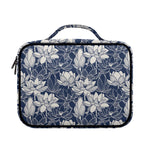 White And Blue Lotus Flower Print Briefcase Bible Bag
