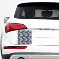 White And Blue Lotus Flower Print Car Sticker
