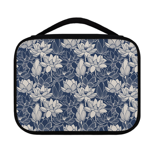 White And Blue Lotus Flower Print Classic Bible Case