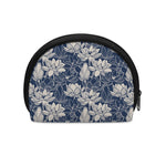 White And Blue Lotus Flower Print Coin Purse